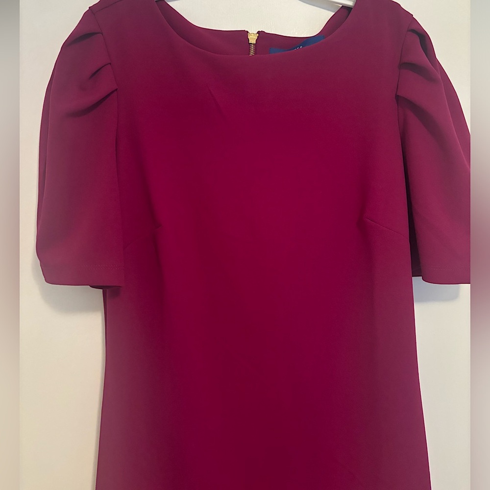 Berry colored corporate style midi dress
